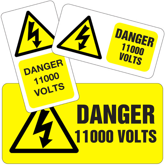 Danger 11000v Labels