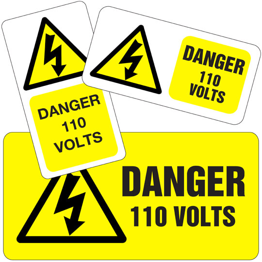 Danger 110v Labels