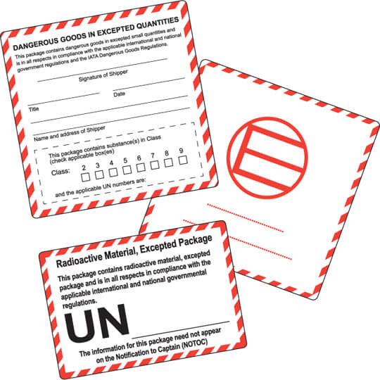 Excepted Quantities Labels