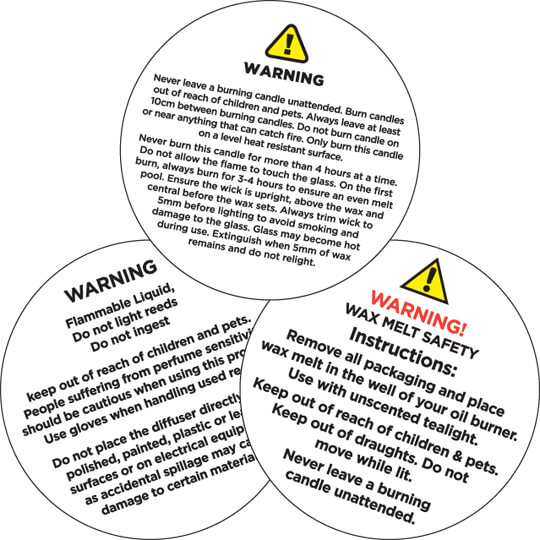 Candle Safety Labels