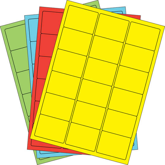 Coloured Label Sheets