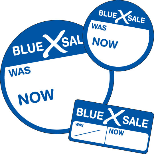 Blue X Sale Stickers