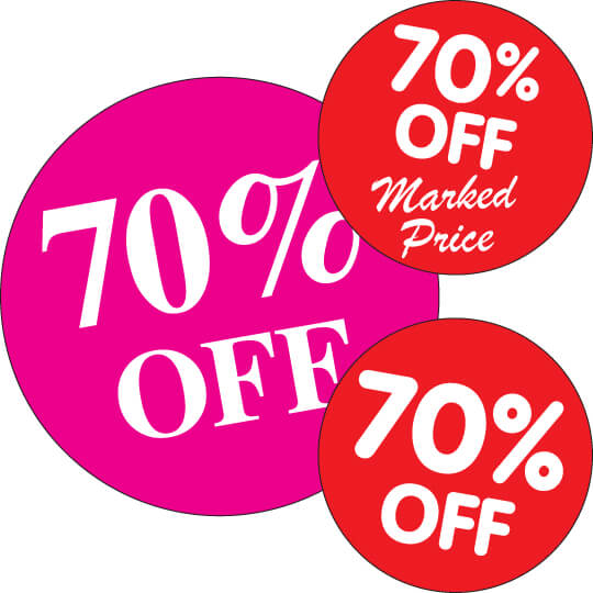 70% Off Stickers