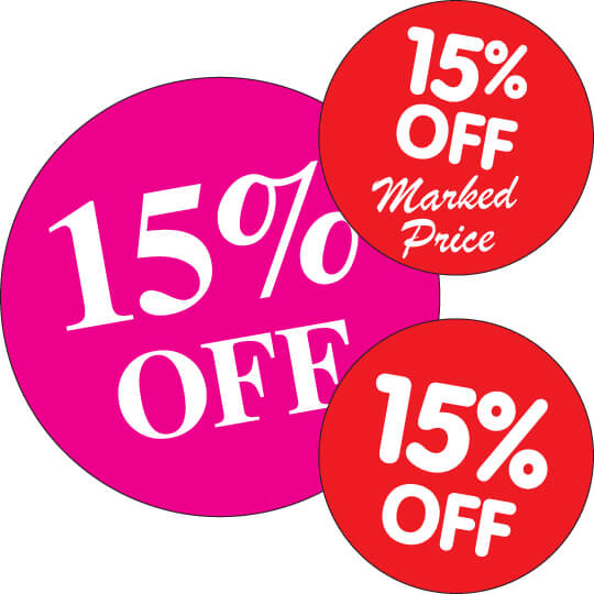 15% Off Stickers