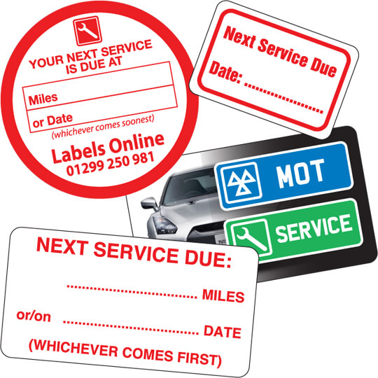 Service Reminder Stickers