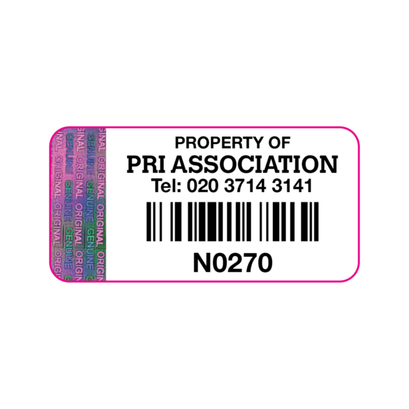 PRI Association Tamper Evident Asset Labels