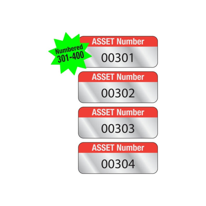 Aluminum Asset Labels 301-400 38x15mm | Labels Online