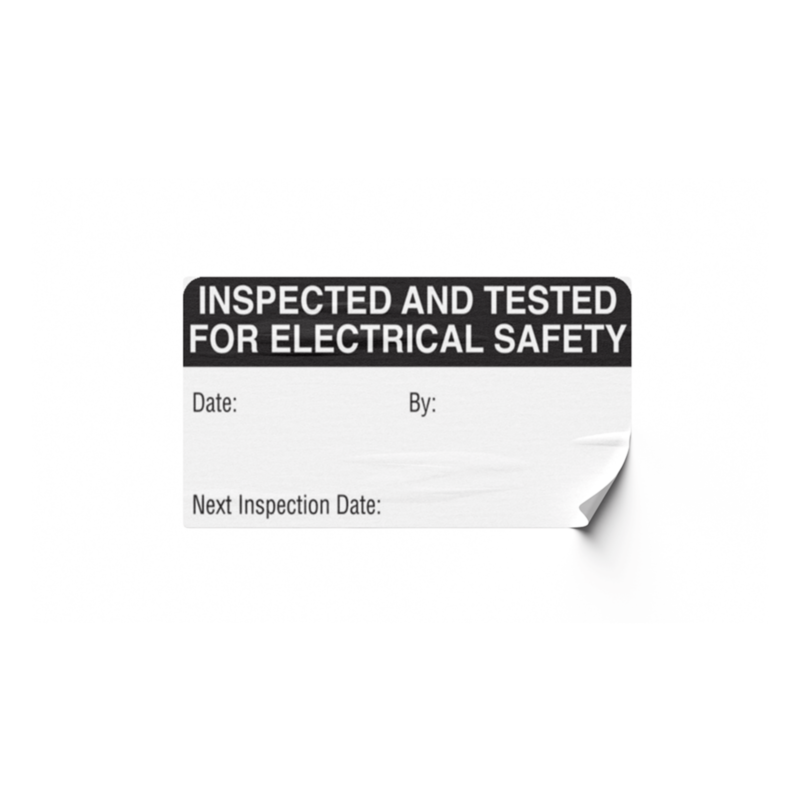 Black Inspected & Tested Labels 50x25mm | Labels Online