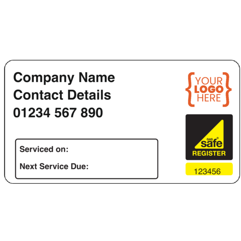 Custom Gas Safe Service Labels 63x33mm Labels Online