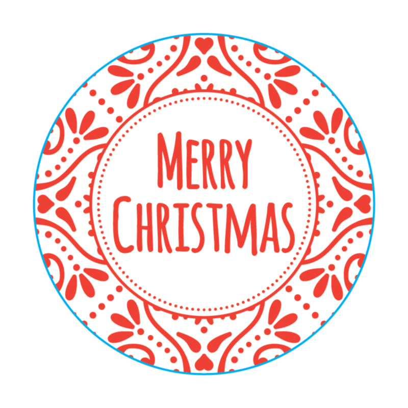 Merry Christmas Stickers 50mm | Labels Online