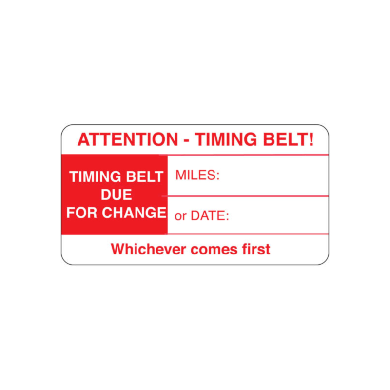 Timing Belt Change Labels 63x33mm | Labels Online