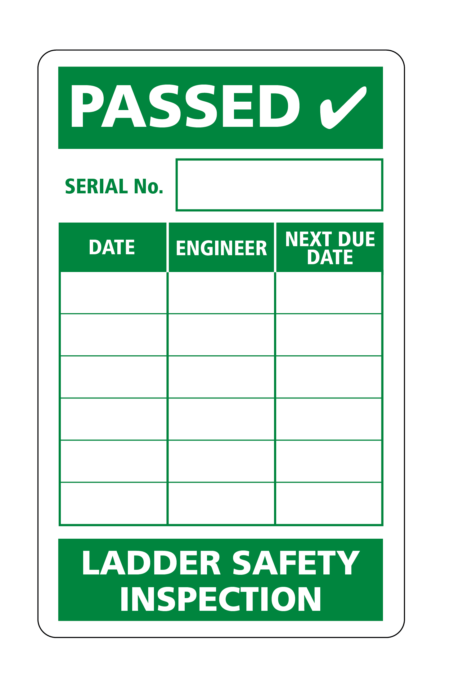Ladder Safety Inspection Self Adhesive Vinyl Stickers Health & Safety Business 