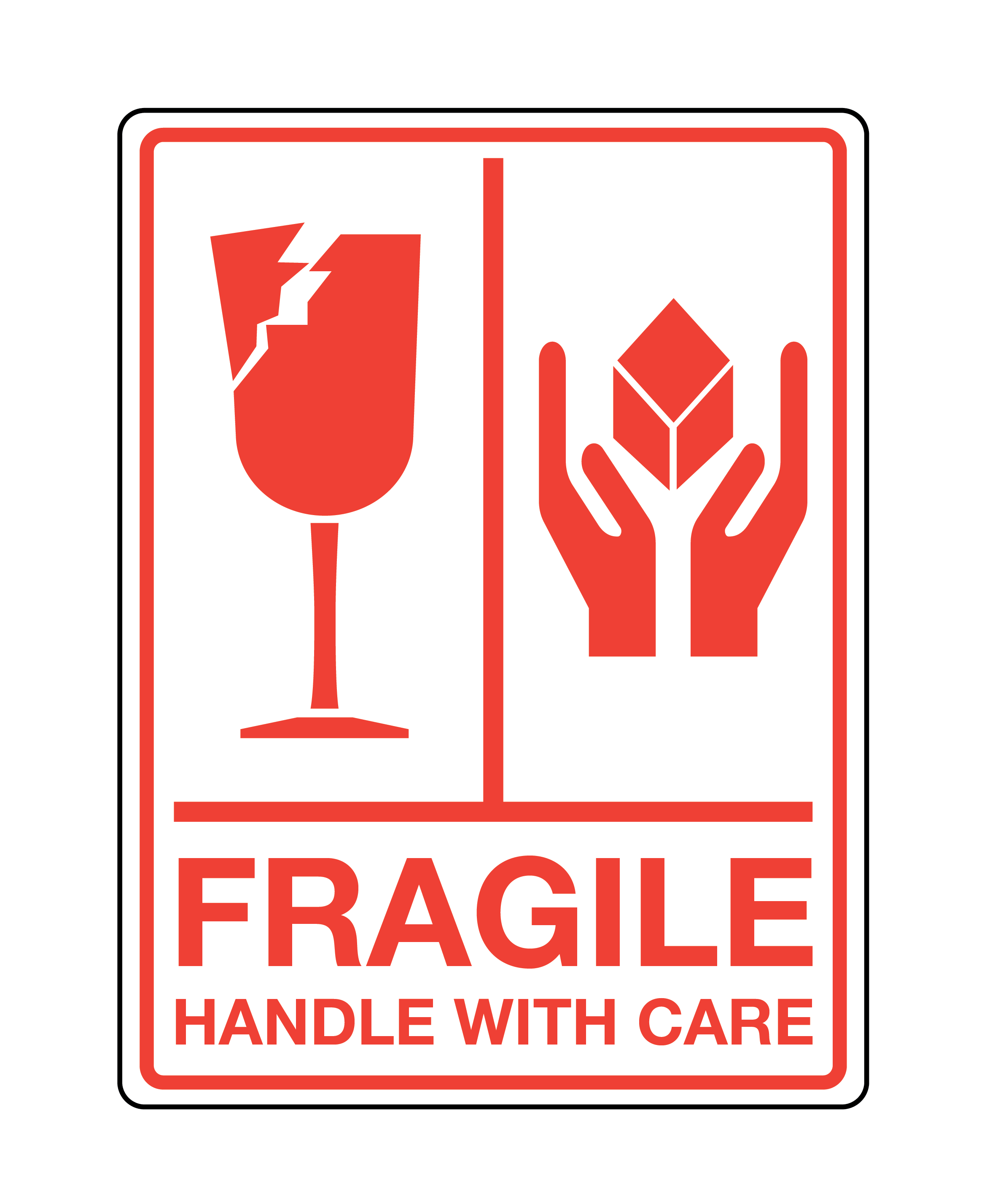 Fragile Handle With Care Labels 75x100mm Labels Online