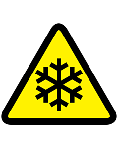 Low Temperature Hazard Warning Labels 100x100mm