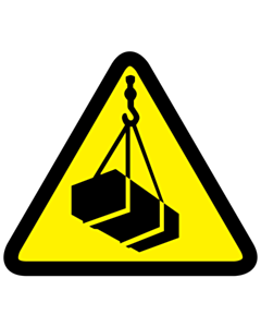 Overhead or Suspended Load Warning Labels 100x100mm