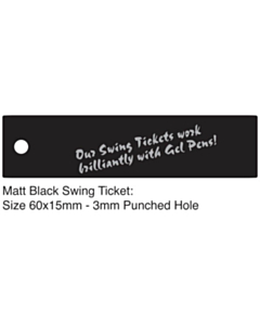 Matt Black Swing Tickets 60x15mm