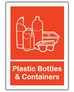 Plastic Bottles Recycling Bin Sticker 148x210mm