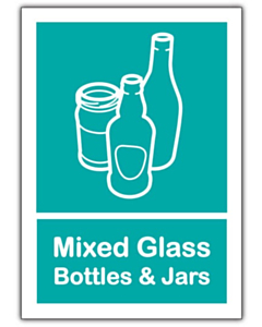 Mixed Glass Recycling Bin Sticker 148x210mm