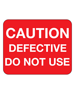 Caution Defective Do Not Use Labels 35x28mm