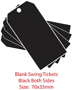 Gloss Black Swing Tickets 70x35mm