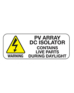 PV Array DC Isolator Labels 40x15mm