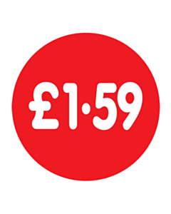 £1.59 Price Labels 30mm Permanent