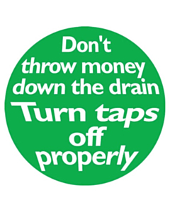 Don't Throw Money Down The Drain Stickers 50mm