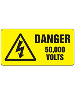 Danger 50,000 Volts Labels 100x50mm