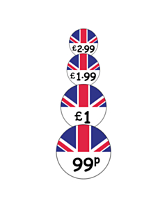 Union Jack 25mm Price Labels