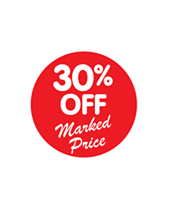 30% Off Marked Price Stickers