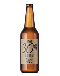 Personalised Kraft Birthday Beer Labels