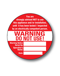 Warning Do Not Use Labels 75mm