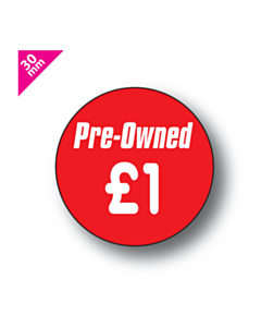 Pre-Owned £1 Price Labels 30mm Permanent