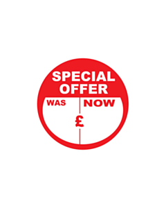 Special Offer Was / Now Stickers 30mm Permanent