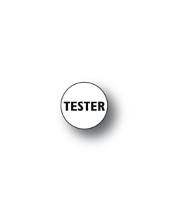 Tester Stickers Black on Clear 15mm