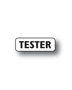 Tester Stickers Black on Clear 30x10mm