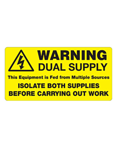 Dual Supply Isolate Both Supplies Labels 100x50mm