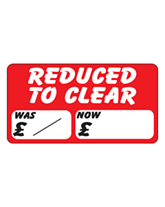 Reduced to Clear Stickers 63x33mm Permanent