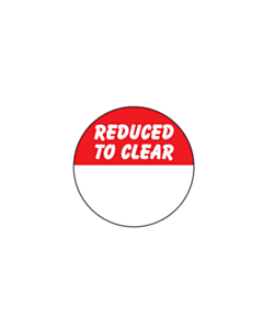 Reduced to Clear Stickers 25mm Permanent