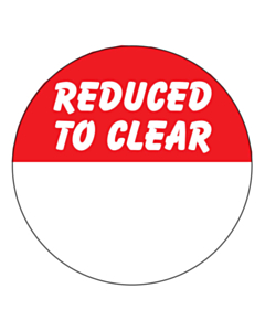 Reduced to Clear Stickers 50mm Permanent