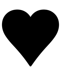 Black Heart Stickers 43x43mm