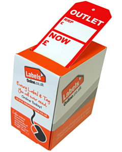 Red Outlet Tags 110x55mm