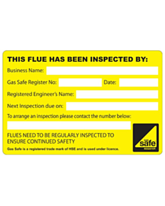 Flue Inspection Labels 100x65mm