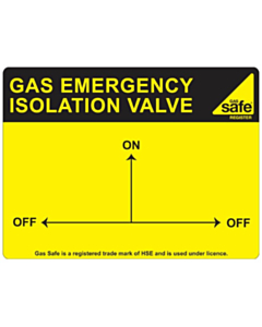 Gas Emergency Isolation Valve Labels 100x75mm