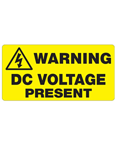 Warning DC Voltage Present Labels 100x50mm