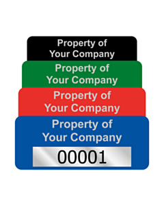 Budget Silver Polyester Asset Labels Number 50x20mm