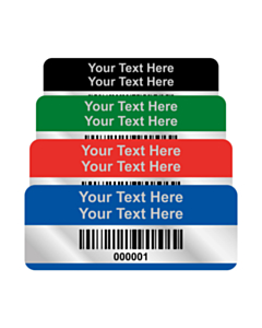 Budget Silver Polyester Asset Labels Barcode 50x20mm