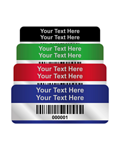 Silver Void Asset Labels Barcode 50x20mm