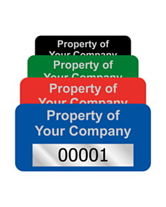 Premium Silver Polyester Asset Labels Number 50x25mm