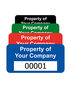Premium Polyester Asset Labels Number 50x25mm